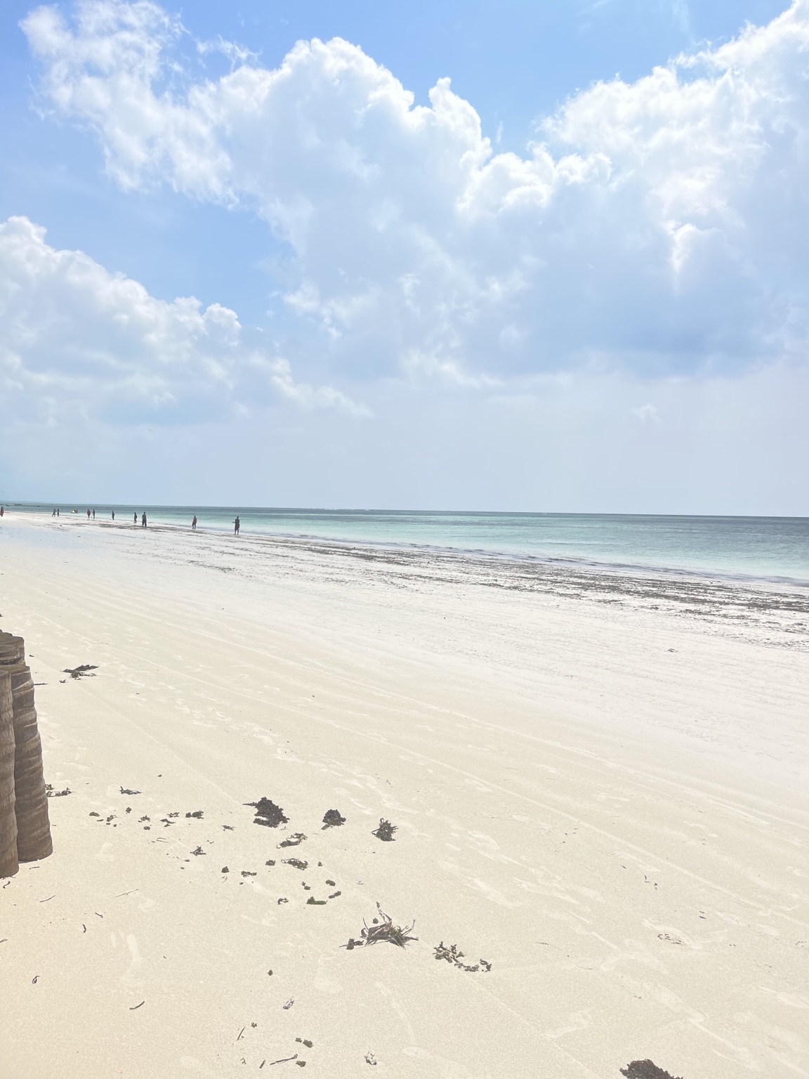 White-sand beach and turquoise water in Zanzibar