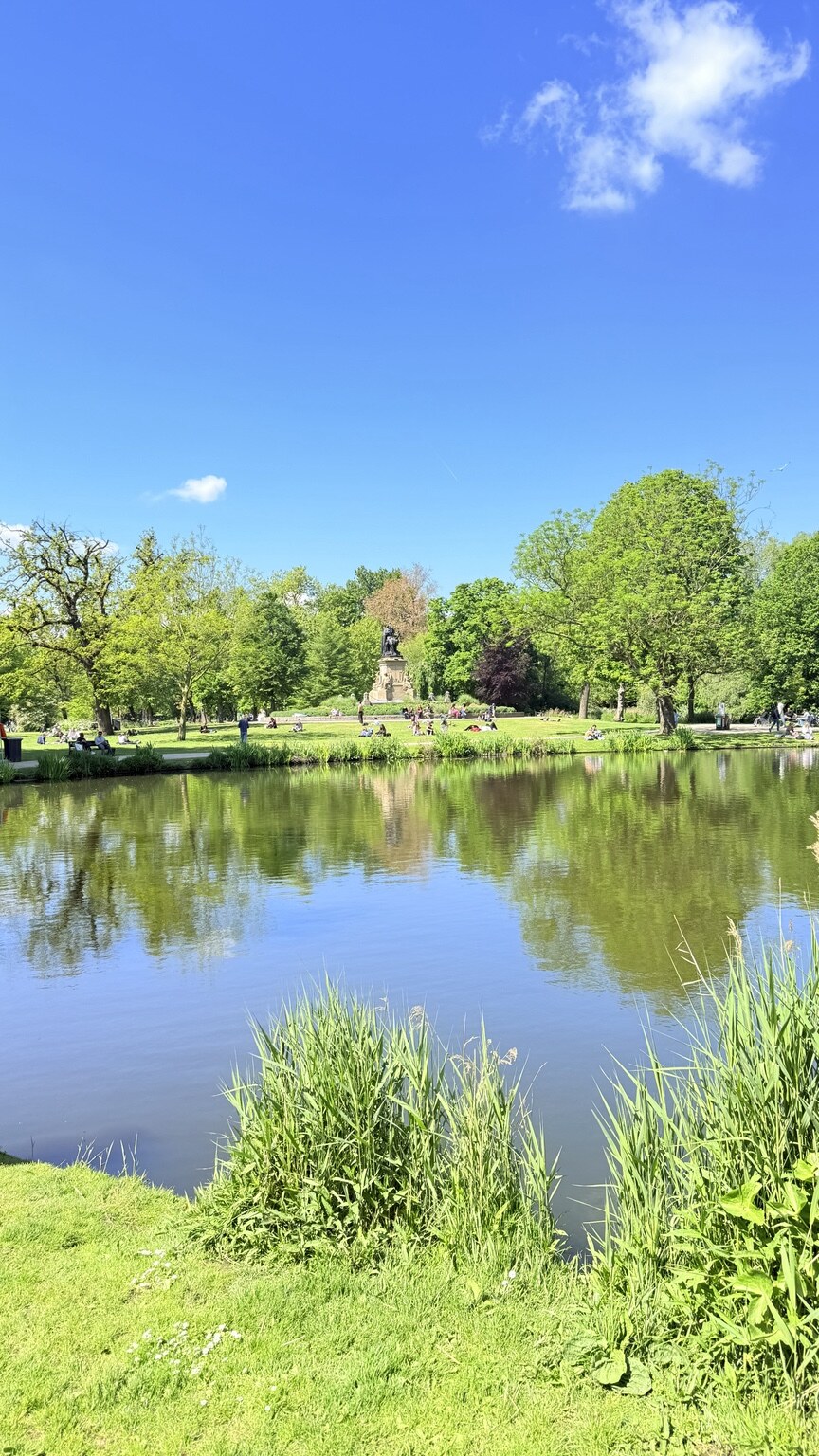 A sunny green park in Amsterdam
