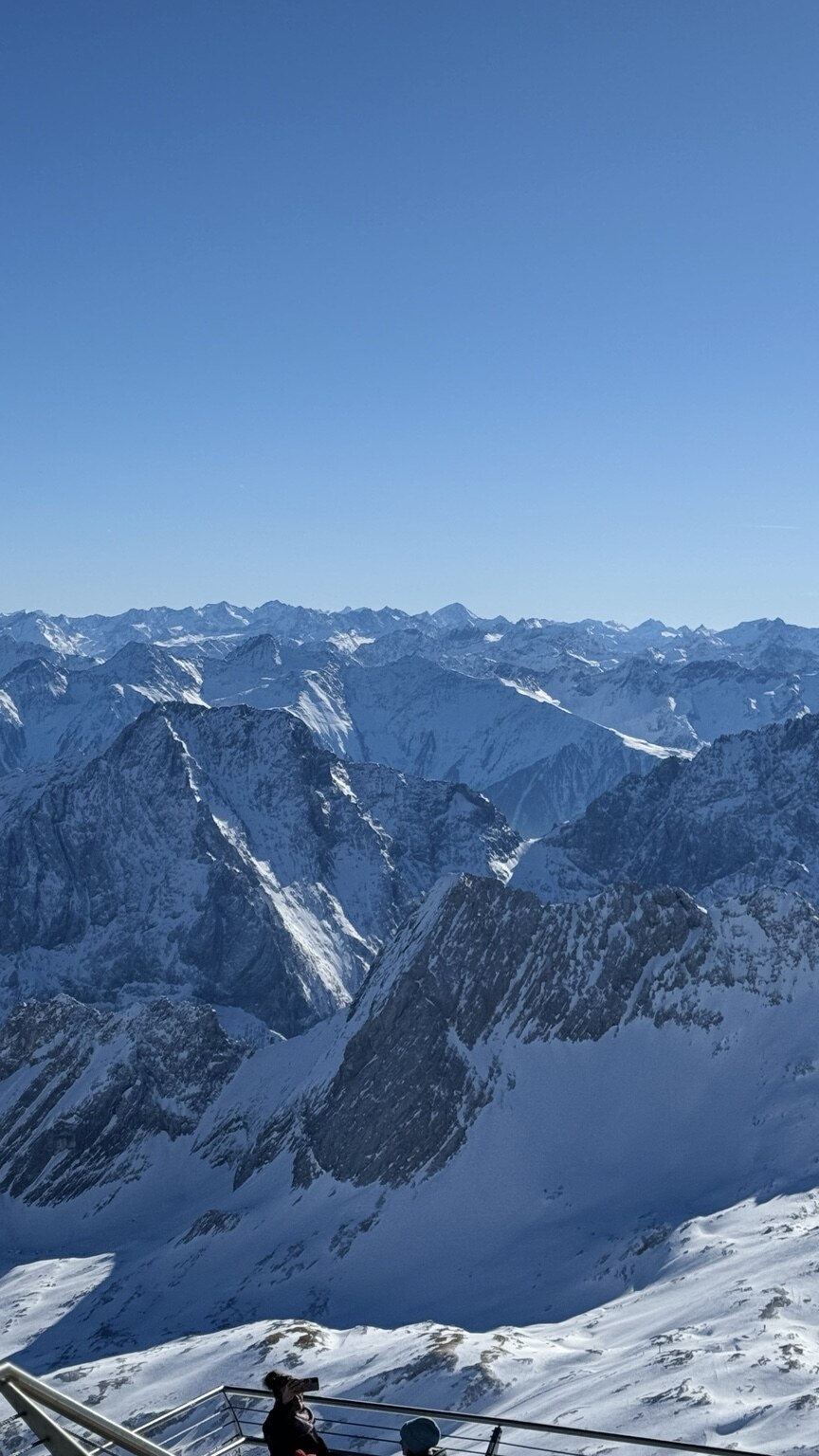Snowy mountain view from Zugspitze