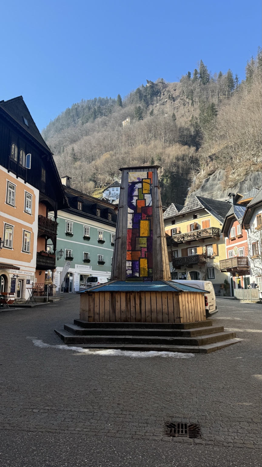 Hallstatt village beneath the mountains in Austria