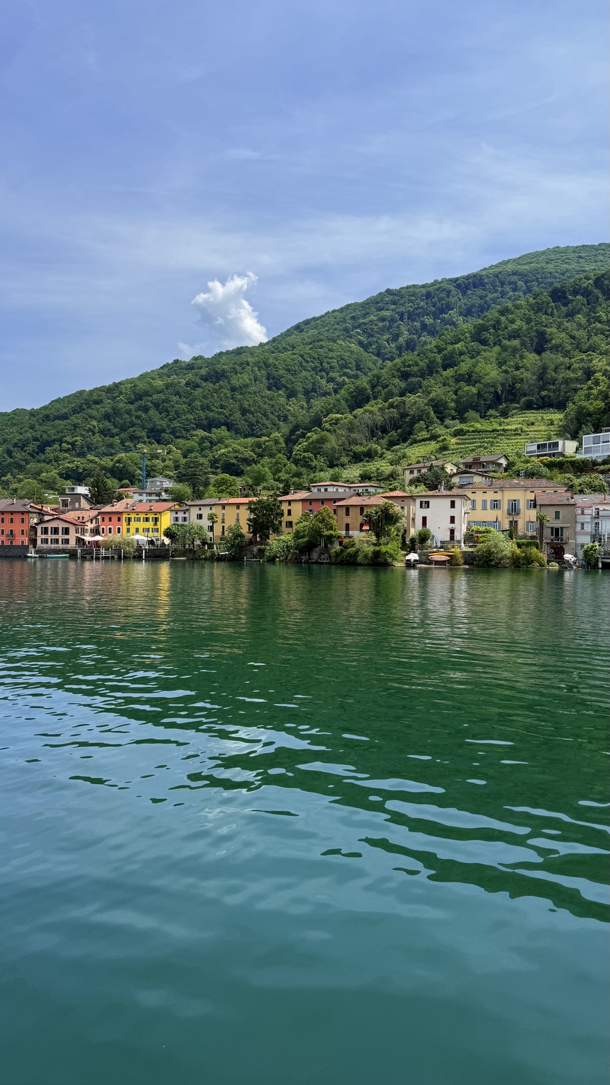 Colourful lakeside village on Lake Lugano, photographed by Libby