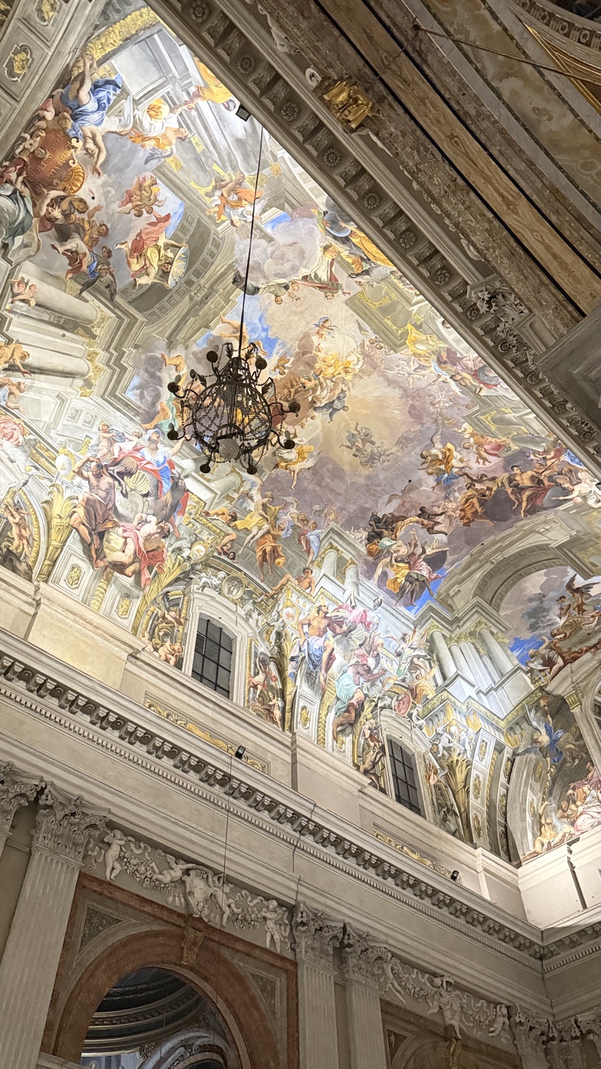 Ornate ceiling inside a Roman basilica