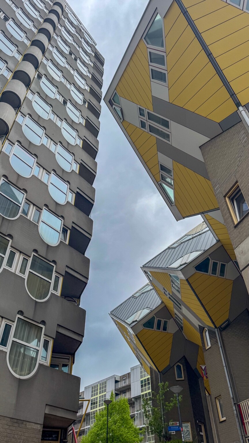 Rotterdam Cube Houses and surrounding architecture, photographed by Libby