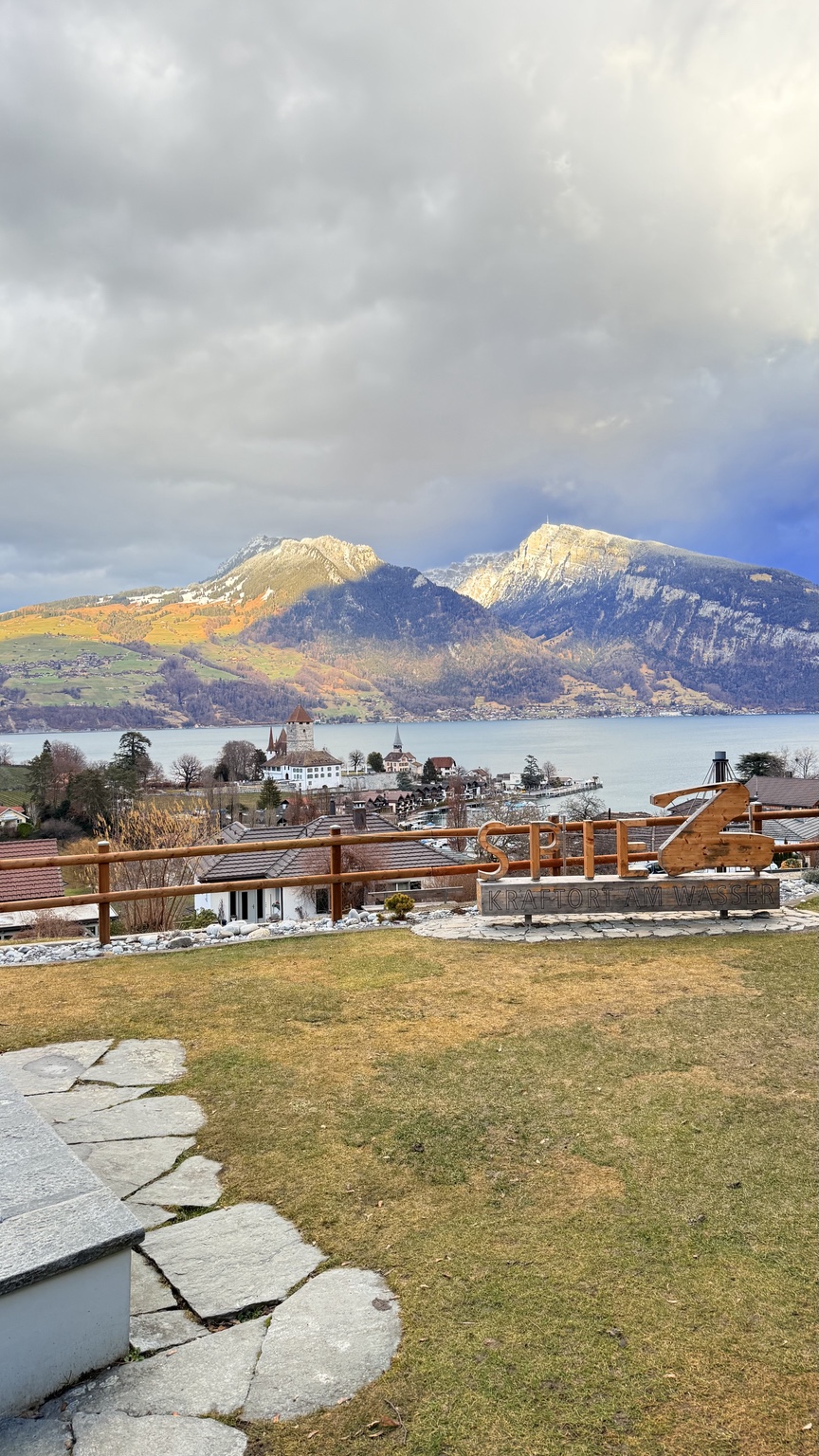 View across Spiez and Lake Thun, photographed by Libby